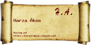 Harza Ákos névjegykártya
